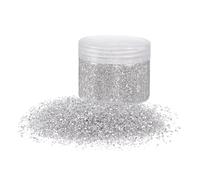 QUARKZMAN 200g Verre Concassé Paillettes de Verre Pilé 1-3mm Électroplaqué Brillant Éclats de Verre Cassé Irréguliers pour Décoration d'Art en Résine, Remplissage de Vase, Ton Argenté