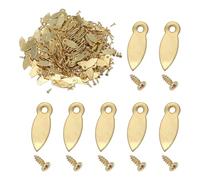 QUARKZMAN 200pcs Attaches De Cadre Photo, 0.98" Boutons Tournants Pour Cadres Photo Avec 200pcs Vis Pour Accrocher Photos Dessins Artisanat, Forme Graine De Melon Doré