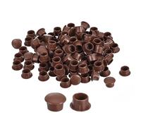 QUARKZMAN 200Pcs Bouchons de Trous de Vis, 10mm(3/8") de Diamètre en Plastique Boutons d'Étagère à Encliqueter, Capuchons de Type Affleurant pour Meubles, Armoire, Armoire, Rouge-Marron