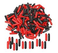 QUARKZMAN 200pcs Caoutchouc Embouts Couverture Assortiment 2mm Vinyle Vis Filetage Protecteur pour Vis Boulon Noir Rouge