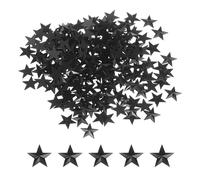 QUARKZMAN 200PCS Étoile Strass Acrylique 12x12mm À Dos Plat Gemmes Plastique Pour Artisanat Perle Maquillage Visage Fabrication [Mots interdits] Costume Noir