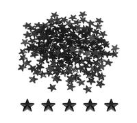 QUARKZMAN 200PCS Étoile Strass Acrylique 8x8mm Plat Dos Gemmes Plastique Pour Artisanat Perle Peinture Visage Costume Fabrication [Mots interdits] Noir