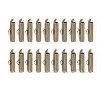 QUARKZMAN 200Pcs Fermoirs Coulissants, 16mm Tube Embouts à Sertir Coulissants pour Billes pour Fabrication Artisanale Multibrins, Ton Bronze