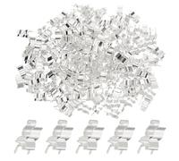 QUARKZMAN 200pcs Fusible Agrafes pour 5x20mm Verre Céramique Tube Support Pinces,Verre Céramique Tube Support Pinces,Laiton Fusible Support Agrafe,Fusible Supports Agrafes Argent
