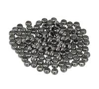 QUARKZMAN 200Pcs Perles À Serrer Rondes, 4mm Espaceurs Métalliques Perles Libres Extrémités À Pince Métalliques Petits Arrêts Perles Pour Bracelet Fabrication Artisanat DIY, Noir Métallisé