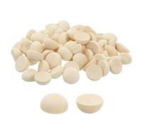 QUARKZMAN 200Pcs Perles en Bois Demi-Sphère, 12mm Boules en Bois Naturelles Non Finies pour L'Artisanat Diy, Ornements Festifs