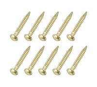 QUARKZMAN 200Pcs Petits Clous De Quincaillerie, 1.2 x 10mm Clous À Tête Ronde En Laiton Clous De Finition Communs Pour Travaux De Menuiserie Domestique Accrochage D'Images Projets DIY, Or