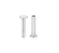 QUARKZMAN 200Pcs Rivets Tubulaires Semi-Tubulaires, 2mm x 10mm Rivet Tubulaire Semi-Tubulaire à Tête Plate Ronde en Aluminium Rivet Métallique pour la Réparation Industrielle, Argenté