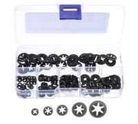 QUARKZMAN 200pcs Rondelles de Blocage à Étoile M2 M2,5 M3 M4 M5 | Ensemble de Rondelles à Dents Interne en Acier 65Mn