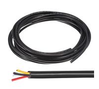 QUARKZMAN 20Awg Électrique Fil 4 Conducteurs Ul2464 Étain Cuivre 16.4Ft Basse Tension Pvc Boîtier Souple Extension Alimentation Cordon Noir pour Led Bandes Lampes Éclairage