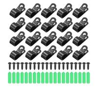 QUARKZMAN 20Pcs 12mm(1/2") Attaches De Fil De Clôture, Fixations Agricoles pour Clôture Type R avec Vis Et Gaines D'expansion pour Fixer Les Fils De Soudure Aux Clôtures en Vinyle Bois Métal