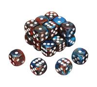 QUARKZMAN 20Pcs 6 Faces Dés Standard, 2 Couleurs 16mm D6 Mini Polyédriques Perle Motif Jeu Dés Set pour Table Games, Jaune Et Bleu/Blanc Point