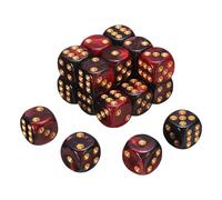 QUARKZMAN 20Pcs 6 Sided Standard Dice 2 Colors Red and Black/Gold Point | 16mm, Acrylic D6 Mini Polyhedral Pearl Pattern Game Dice Set Pour Table Games