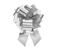 QUARKZMAN 20Pcs 8 Pouces Métallique Grand Gros Nœud à Tirer Ruban pour Emballage Cadeau pour Mariage Voiture Paniers Présents Noël Nœud, Argent