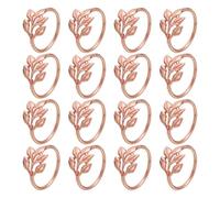 QUARKZMAN 20Pcs Anneaux de Serviette Feuille, Porte-Serviettes de Table Boucles de Serviette pour Décoration de Fête de Mariage, Or Rose