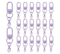 QUARKZMAN 20Pcs Attaches À Double Crémaillère En Métal, Mousquetons À Double Lanière, À Pression Pivotants Pour Fabrication De, Porte-Clés, Sacs, Accessoires DIY, Violet