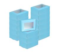 QUARKZMAN 20Pcs Boîtes à Savon Kraft. 3.3" x 2.4" x 1.2" Mini Boîte Kraft avec Fenêtre Transparente pour Bonbons Biscuits Cadeaux Fête Emballage (Bleu)