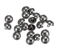 QUARKZMAN 20pcs Boutons De Couture Métalliques Demi-Bombés, 9mm / 0.35" Boutons À Cèpe Perlé Métallique Demi-Ronds Avec Tige Pour Veste Costard Manteau Vêtement Décoration, Noir