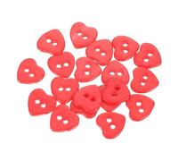 QUARKZMAN 20Pcs Boutons En Nacre Naturelle, 2 Trous 11.5mm Forme De Coeur Pour Chemises Manteaux Costumes Veste Jeans Jupes DIY Couture Artisanat, Rouge