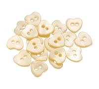 QUARKZMAN 20Pcs Boutons En Nacre Naturelle, 2 Trous 11.5mm Forme De Coeur Pour Shirt Coats Suits Jacket Jeans Skirts DIY Couture Artisanat, Yellow