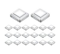 QUARKZMAN 20Pcs Cache-Base Poteau 3"x3" Taille Interne 1.25"x1.25" Argenté | Jupe Poteau Métallique Style Intégral, Enveloppe Colonne, Pour Porche Poteau Clôture Terrasse Balustrade