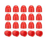 QUARKZMAN 20Pcs Cache-Ecrou Hexagonal, M6x10x14mm Capuchon De Protection En Plastique Pour Ecrous Hexagonaux Pour Meubles D'Interieur Et D'Exterieur, Automobile, Decoration, Rouge
