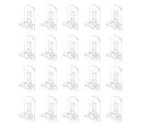 QUARKZMAN 20pcs Clips De Support D'Étagère De Placard 8mm/0.31" Auto-Bloquants En Polycarbonate Pour Meubles Bibliothèque Armoire Avec Planche De 26mm, Transparent