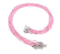 QUARKZMAN 20Pcs Cordon Ciré pour Collier en Vrac Rose 1,5mm Dia 24" Corde à Collier avec Fermoir à Chaîne pour Pendentifs, Bracelets, Fournitures de Fabrication de Bijoux, Accessoires