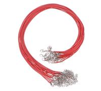 QUARKZMAN 20Pcs Cordon de Collier Ciré en Vrac Rouge 1,5mm Dia 18" Corde de Collier avec Fermoir à Chaîne pour Pendentifs, Bracelets, Fournitures de Fabrication de Bijoux, Accessoires