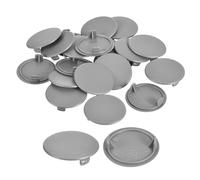 QUARKZMAN 20Pcs Couvre-Trous de Charnière, 35mm(1 3/8") de Diamètre en Plastique Couvercle de Trou Dissimulé, Capuchons Ronds de Type Affleurant pour Armoire à Meubles, Gris