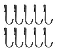 QUARKZMAN 20Pcs Crochets en Forme de J, Crochet de Rangement en Fil Métallique, Crochets à Clipser Convient pour des Diamètres de 1 à 3 Mm pour Suspendre, Sécher, Noir