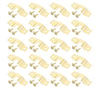 QUARKZMAN 20Pcs Crochets pour Cadres, Attaches Arrière pour Cadres avec Vis, Crochets de Précision à Double Trou et Encoche Unique pour Accrocher Tableaux, Photos et Cadres, Or