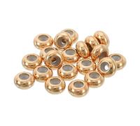 QUARKZMAN 20Pcs de Perles d'Espacement en Caoutchouc avec Bouchon en Acier Inoxydable Réglable de 8 mm pour la Fabrication de Bracelets de Bijoux en Or Rose