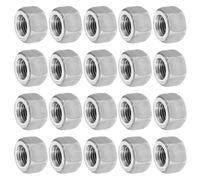 QUARKZMAN 20Pcs Écrous D'Accouplement M10x1.25-Pas, 11mm Longueur Acier Au Carbone Écrou Hexagonal Barre Connecteur Fileté Complètement Fixations, Ton Argenté