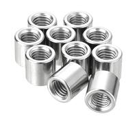 QUARKZMAN 20Pcs Écrous de Soudage Ronds, M8x12x12mm Écrou Femelle à Souder Long Fileté - Écrous de Connexion Ronds en Acier Inoxydable 304, Manchon de Tige de Barre d'Écrou Arrondi, Argent