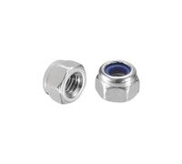 QUARKZMAN 20Pcs Ecrous Hexagonaux Autobloquants M4 x 0.7 Argent&Bleu