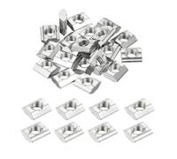 QUARKZMAN 20Pcs Ecrous M5 À Glissière En T, Ecrous À Glissière En T Ecrous Marteau Bloc Ecrous Carrés Fixation Acier Au Carbone Nickelés Pour Profile Extrusion Aluminium 1515 Series