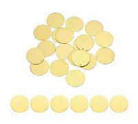 QUARKZMAN 20Pcs Étiquettes Vierges Rondes en Laiton de 20 mm/0,79 Pouce pour Bricolage, Décoration de Pendentif, Trou d'Un Côté de 1,5 mm/0,06 Pouce, Couleur Jaune