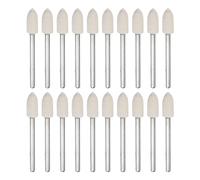 QUARKZMAN 20pcs Laine Feutre Monté Mandrin Pointes 6mm Tête 1/8 pouce Tige Conique Polissage Mèches Feutres Feutre Polissage Buffage Roue pour Rotatif Outil