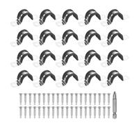 QUARKZMAN 20Pcs M14 U-Tube Strap Clamp Tool Set Clamp Rubber Cushioned Insulated Clamp With Screw And Bit For Automotive Industrial Marine Household