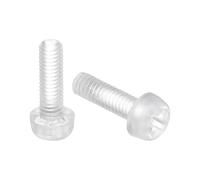 QUARKZMAN 20Pcs M3 x 10mm Fileté Nylon Phillips Cruciforme Cylindrique Tête cylindrique Machine Vis Boulons Transparent