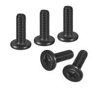 QUARKZMAN 20Pcs M4-0.7 x 12mm Vis Tte Plate Ronde, 304 Acier Inoxydable Vis Tte Fraise Phillips, Filetage Complet, Finition Noire