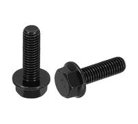 QUARKZMAN 20pcs M5-0.8 x 16mm Boulon À Bride DIN 6921 Vis Hexagonales À Bride Métrique Noir Oxyde