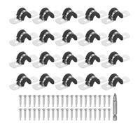 QUARKZMAN 20Pcs M6 U-Tube Strap Clamp Tool Set Clamp Rubber Cushioned Insulated Clamp With Screw And Bit Pour Automotive Industrial Marine Household