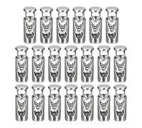 QUARKZMAN 20pcs Métal Cordon Serrures, 5mm Double Trou Ressort Obturateur Fermeture Curseur Bascules Fin pour Cordons Sacoches Sac Dos Vêtements Lanière, Blanc Nickel