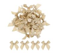 QUARKZMAN 20Pcs Mini Noeud Ruban 1,5" Mini Nœuds en Tissu Satiné pour Bricolage Couture Mariage Anniversaire Marron Clair