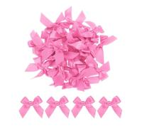 QUARKZMAN 20Pcs Mini Noeud Ruban 1,5" Mini Nœuds en Tissu Satiné pour Bricolage Couture Mariage Anniversaire Rose Foncé