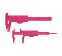 QUARKZMAN 20pcs Mini Plastique Étrier 80mm 3 pouce Vernier Étrier Coulissant Jauge Portable Règle Mesure Outil (Métrique/pouce), Vif Rose