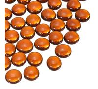 QUARKZMAN 20pcs Perles en Verre Galets Plats Rouge 0.22lbs (0.47-0.55") | Pierres en Verre pour Remplissage de Vases d'Aquarium Artisanat DIY
