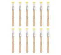 QUARKZMAN 20pcs Petits Pinceaux 0.4" Pinceaux Plats en Nylon pour Peinture Et Retouches avec Manche en Bois pour Bricolage Peinture d'art Meubles Armoires Clôtures Murs Portes, Jaune